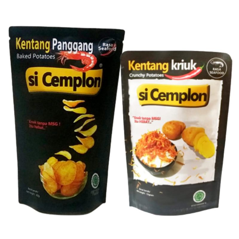 

si Cemplon Kentang Promo Bundling 2 Pcs Varian Kentang Kering dan Keripik Panggang Seafood