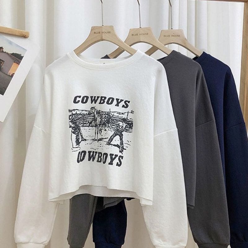 COD | Cowboys Sweater Oversize Matt Fleece Tebal Premium OOTD Remaja Wanita