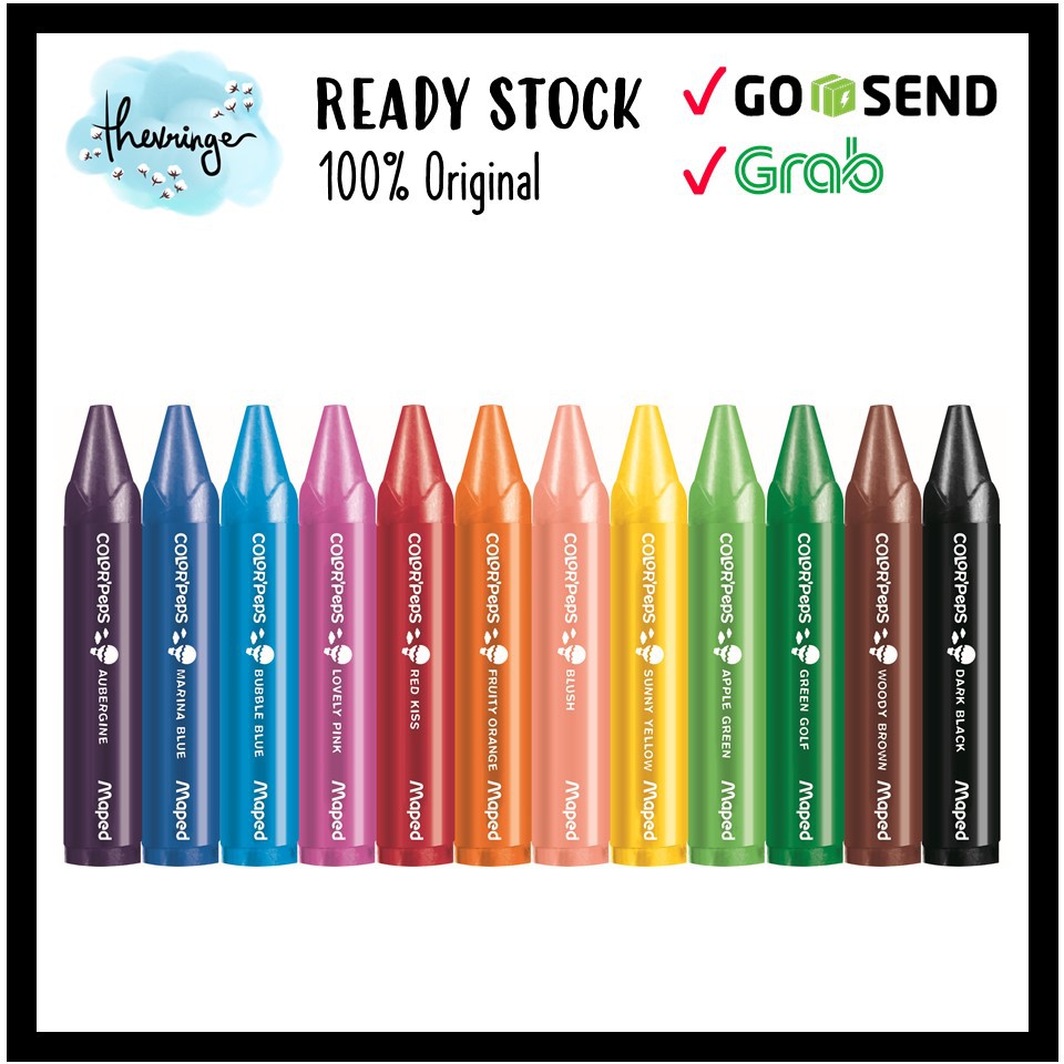 

rtc Maped My First Jumbo Wax Crayon 12 colors untuk batita / 1 tahun keatas