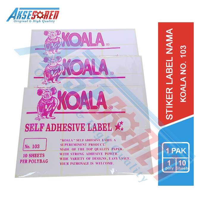 

STICKER LABEL NAMA KOALA [NO.103/10 LEMBAR] / STIKER NAMA / TEMPELAN BUKU / LEBEL NAMA / STIKER UNTUK JUALAN / LABEL STIKER NAMA / STIKER BUKU TULIS KERTAS NAMA TEMPEL / STIKER UNDANGAN / LABEL UNDANGAN / STIKER UNDANGAN LABEL NAMA LABEL BARANG