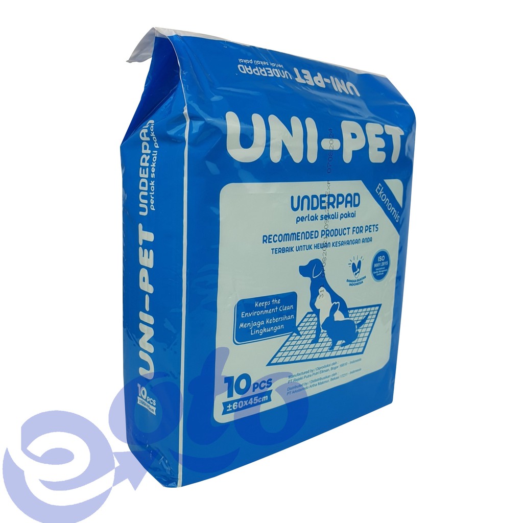 UNIPET UNI-PET Underpad Perlak Alas Pipis BAB Hewan Anjing Kucing Kelinci Hamster isi 10x