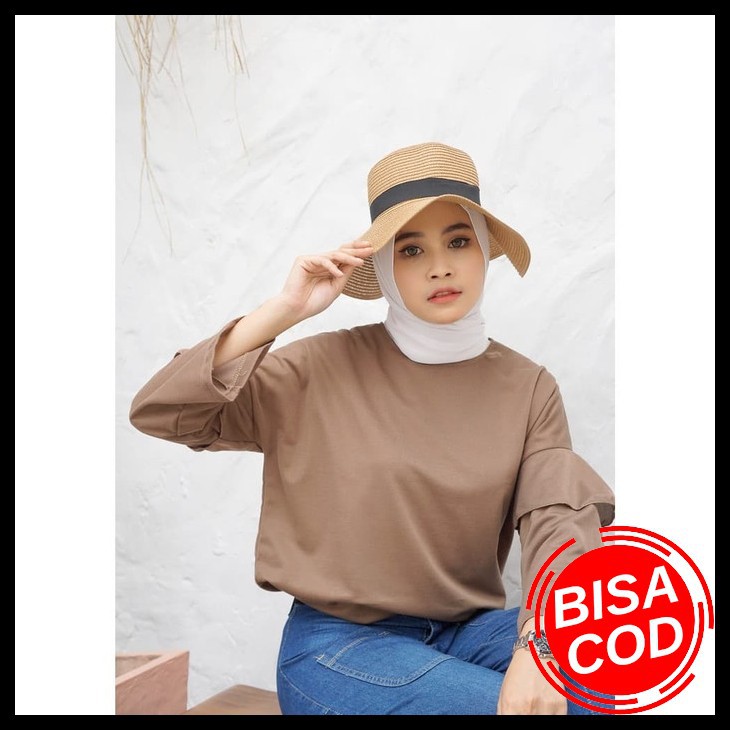 Zaza_Fashion Baju Atasan Wanita Terbaru 2021 Import Real Pict Blo WF669 Mybamus Oversize Little Bel