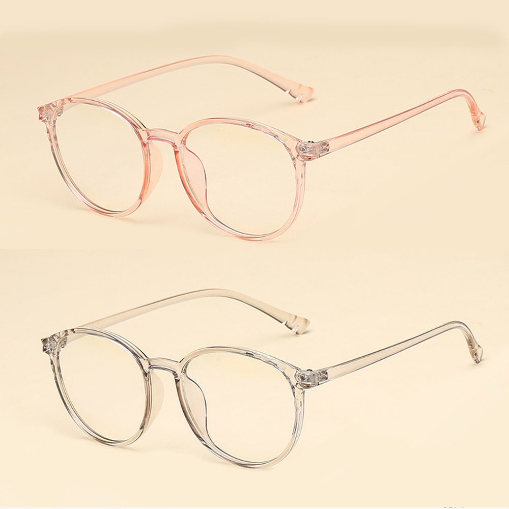 ROW Unisex Vintage Eyeglasses Clear Lens Flat Mirror Eyewear Optical Eye Glasses Reduces Eye Strain Transparent Round Frame High-definition Ultralight Cool Anti-Blue Rays/Multicolor