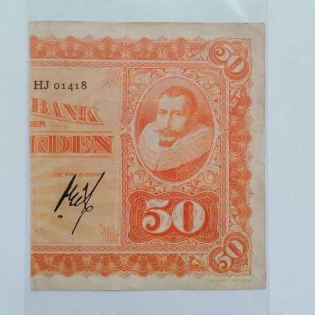 sanering uang Kuno 50 guden coen kondisi bagus