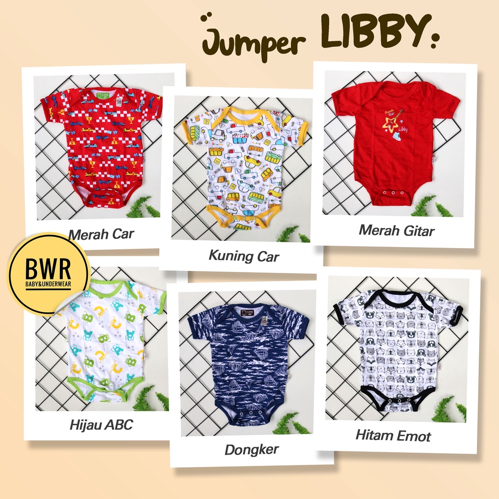 Jumper Libby Segitiga Pendek Premium / Kodok Bayi 0-9 Bulan Motif Lucu Random || Bwr IX