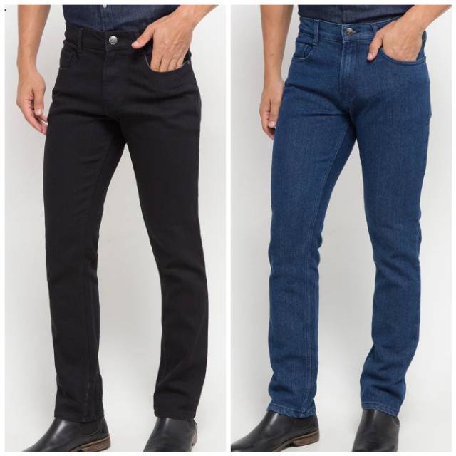 Celana Jeans Jimmy Martin panjang hitam navy slimfit