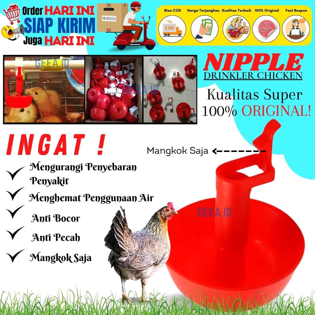 Nipel Niple Nippel Nipple Nepel Neple Ayam, Bebek dan Puyuh Mangkok Bulat - GEEA.ID