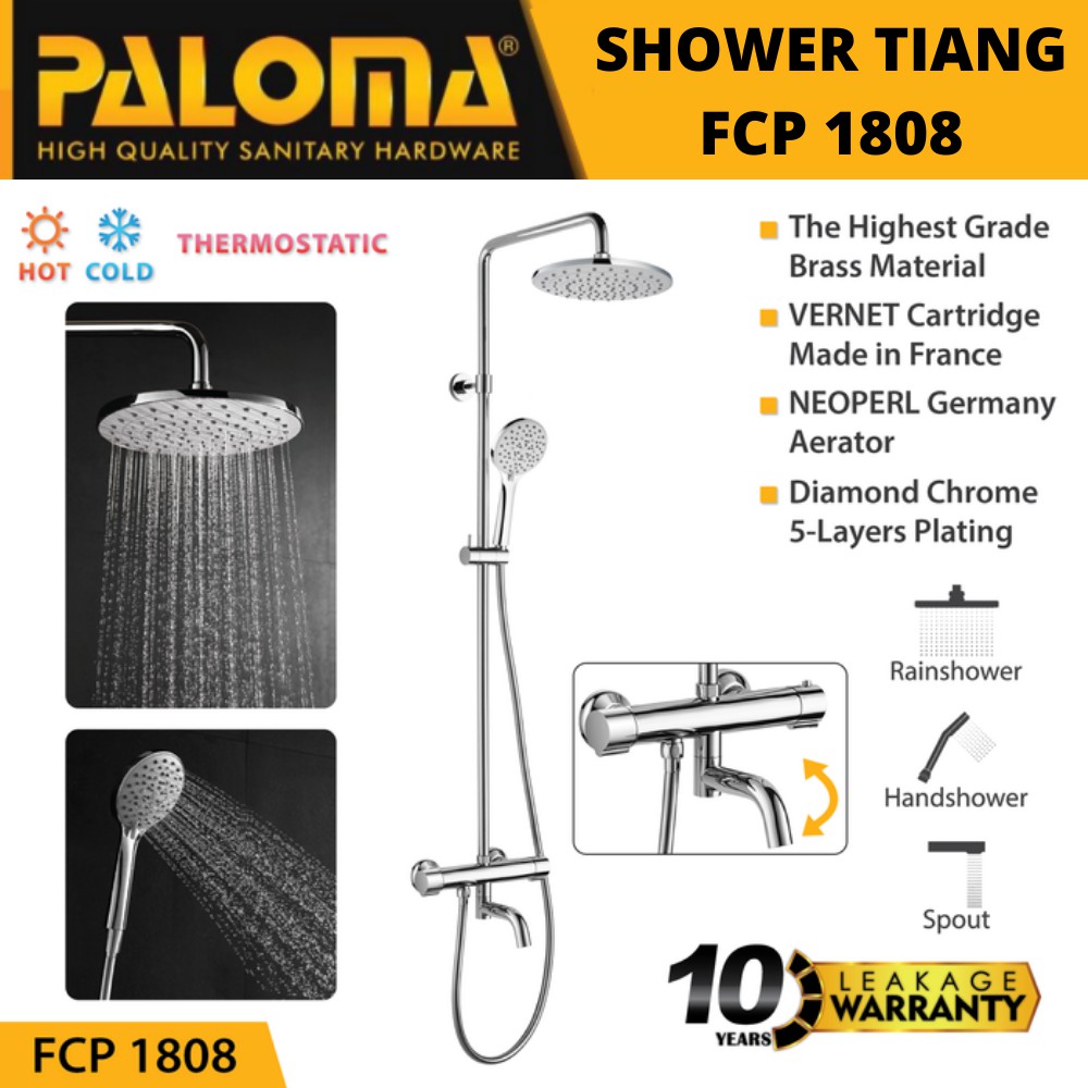 PALOMA FCP 1808 SHOWER TIANG SET KERAN KRAN MIXER PANAS DINGIN