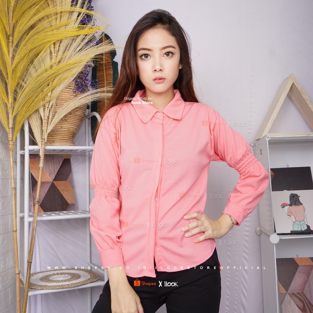 ilook | Blouse Lenda | Blouse Zeon | Atasan Wanita Terbaru Bahan Creape - Fit to L-LENDA - SALEM