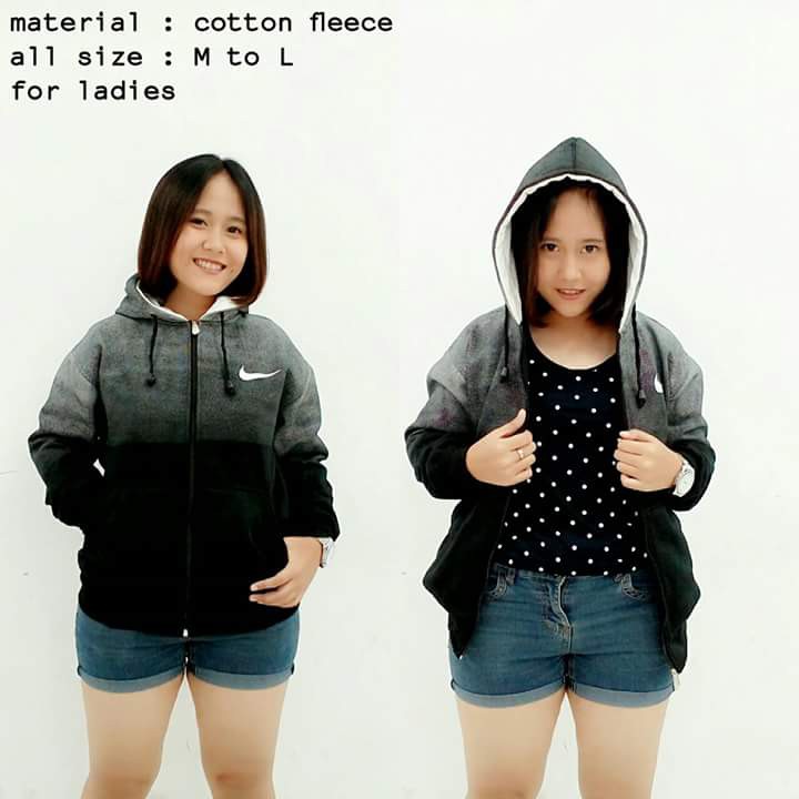 Promo Jaket Nike gradasi women hitam S-S3-143