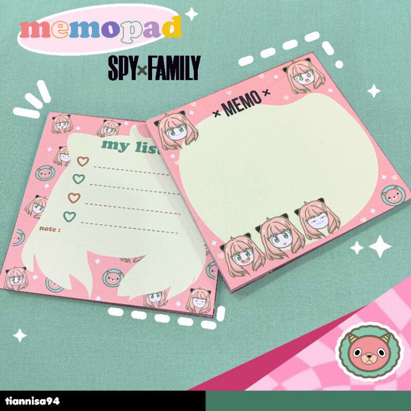 

Spy × Family Anya Forger Memopad | Spy x Family Memo pad | Anya Memopad
