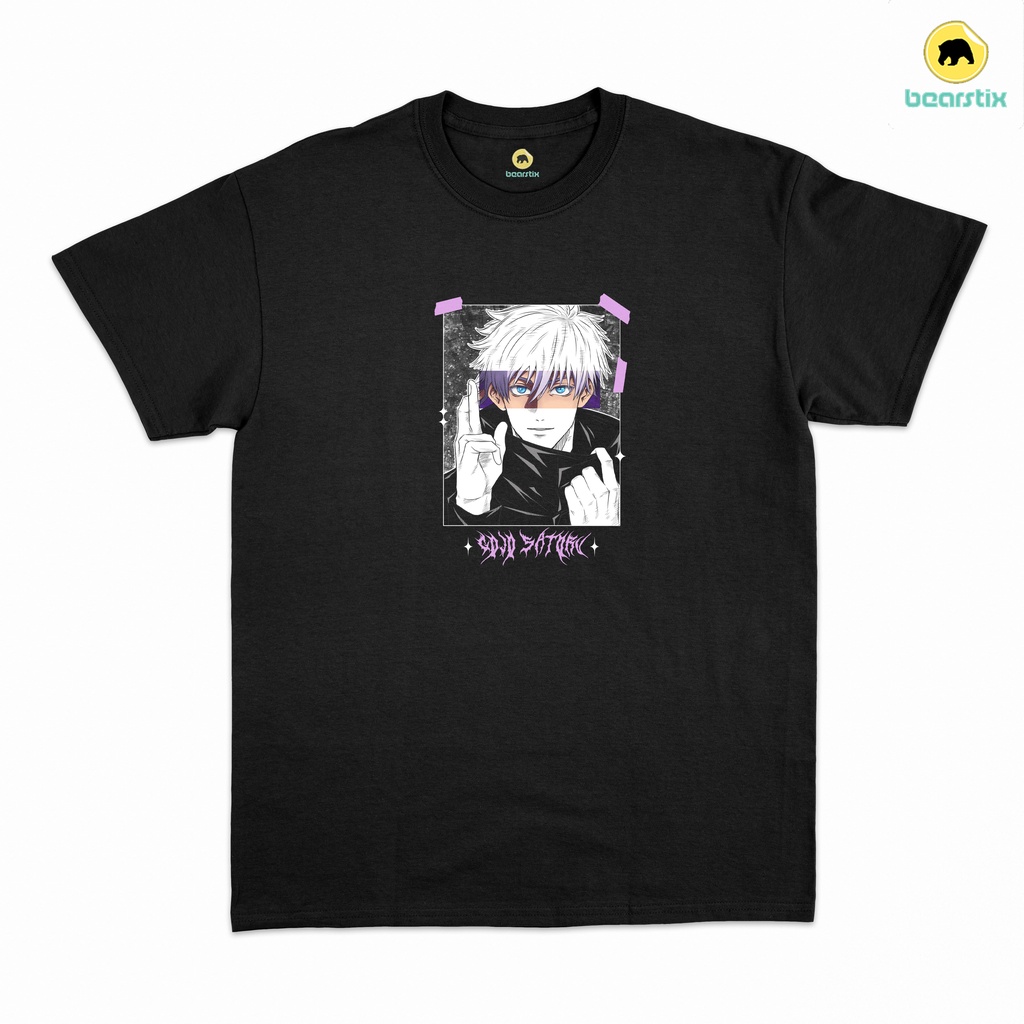 Bearstix - Tshirt Gojo Satoru - Kaos Anime Streetwear - Baju Jujutsu Kaisen - Kaos Uniqlo