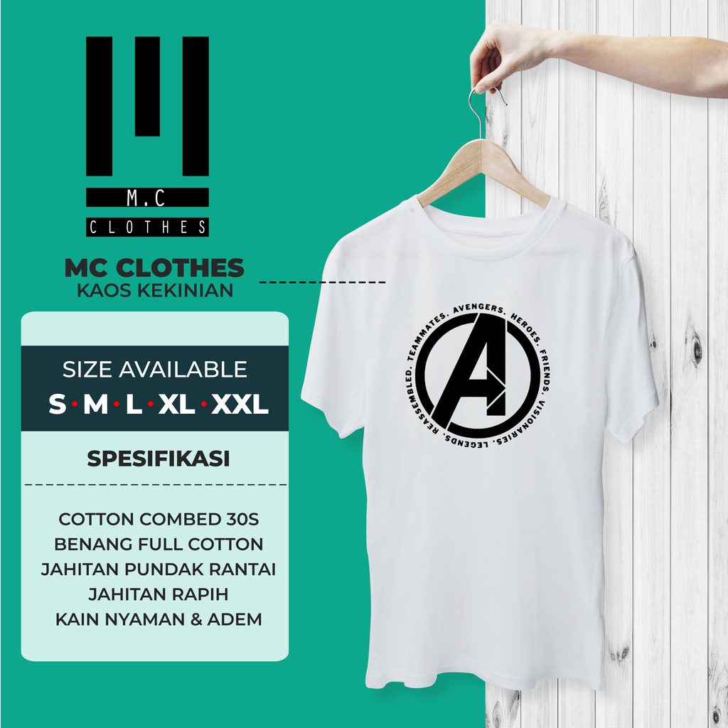 Kaos Distro Marvel AVENGER bahan full katun ukuran dewasa