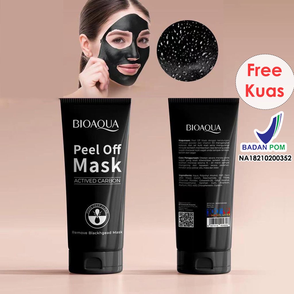 Masker Komedo Bioaqua Blackhead Mask Peel Off 60gr BPOM Pembersih Komedo Ampuh