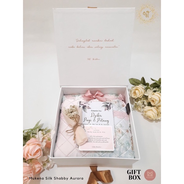 Mukena Silk Floral + Box Maisara Premium