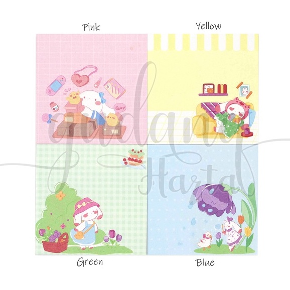 

GCC Sticky Notes Cute Rabbit Notes Motif Kelinci Lucu Unik GCC 301834