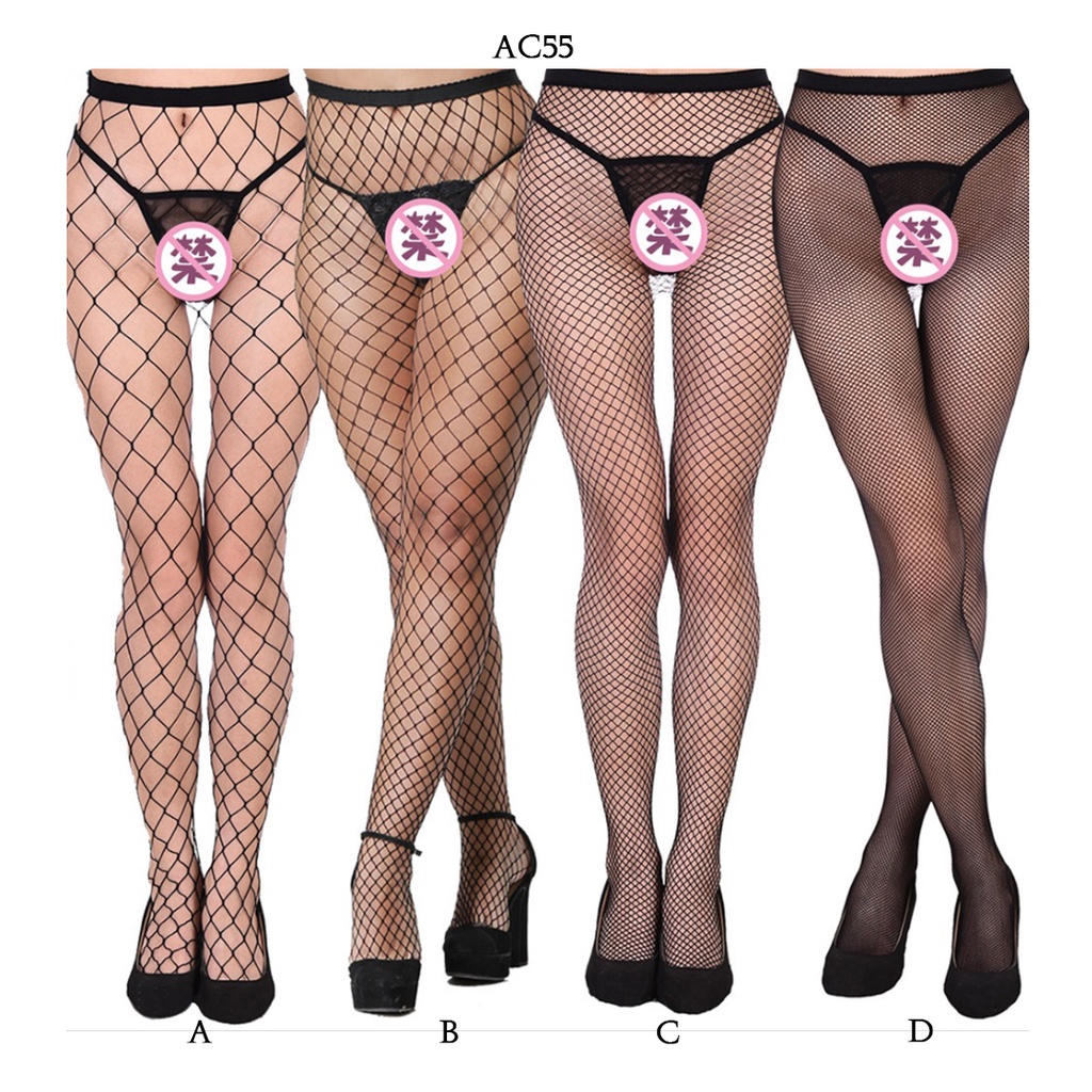 [SIAP KIRIM] HOT AKSESORIS STOKING SEXY LINGERIE JARING LEGGING SEMI TRANSPARAN HITAM AC55A