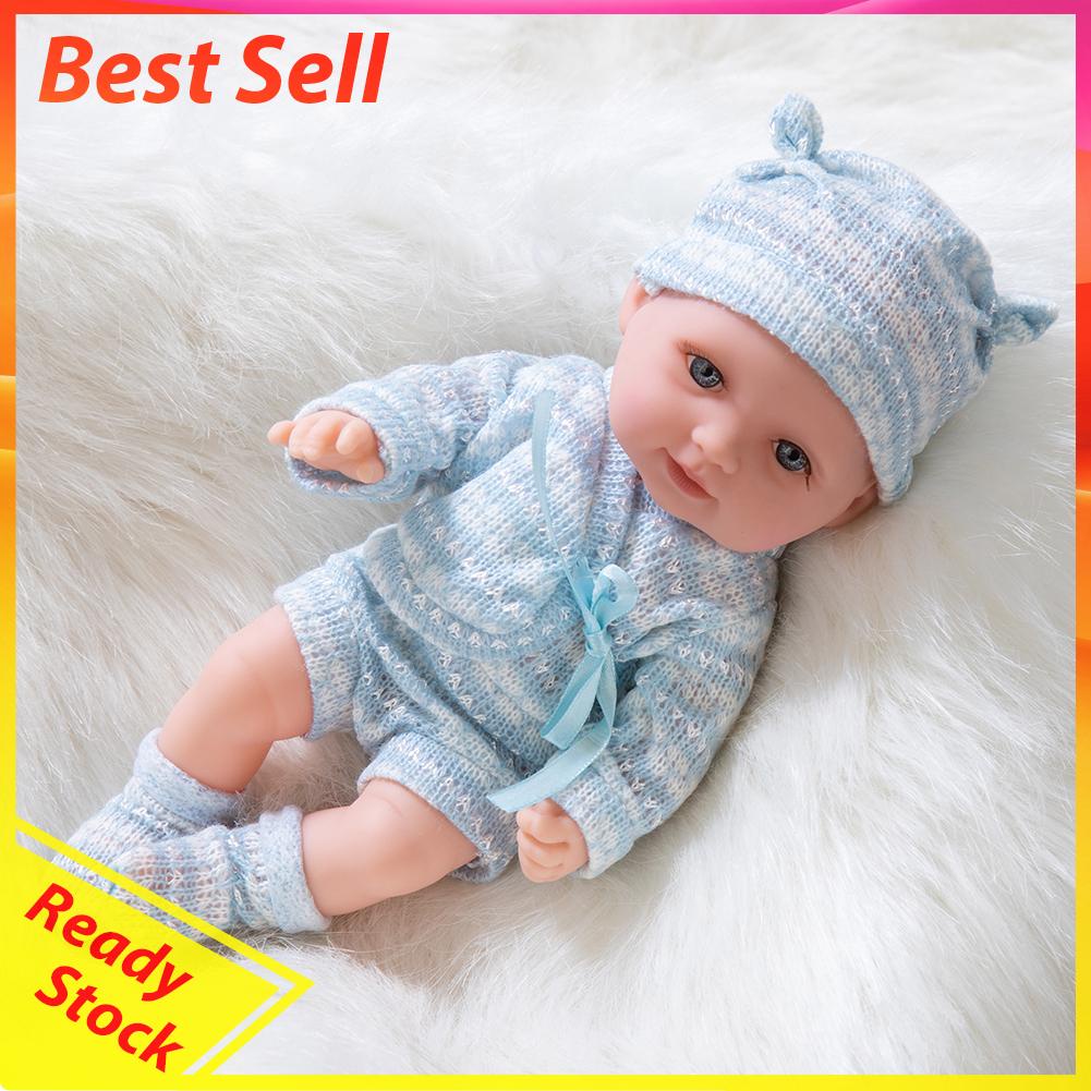 Reborn Mainan Boneka Bayi Vinyl Mirip Asli Dengan Topi Untuk Anak Bermain Peran