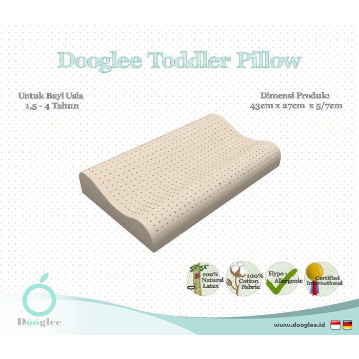 Dooglee Toddler Pillow With Case / Bantal Anak