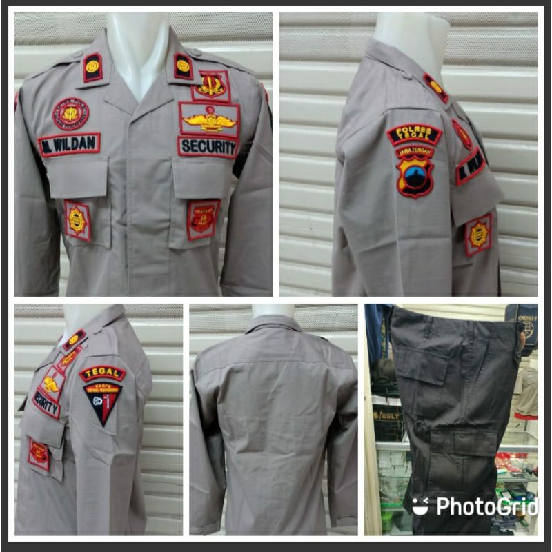 KEMEJA PDL SATPAM ATRIBUT BORDIRAN TIMBUL PDL SECURITY ATRIBUT TIMBUL