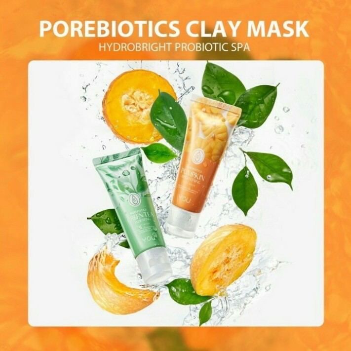 YOU Daily Skin Good Pore Biotics Pumpkin Brightening Clay Mask Enriched with Probiotics/GREENTEA