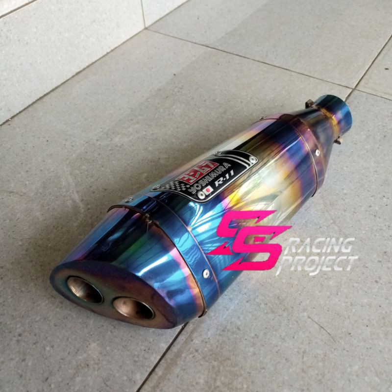 KNALPOT RACING YOSHIMURA R-11 YOSHIMURA BIRU MUFFLER ONLY