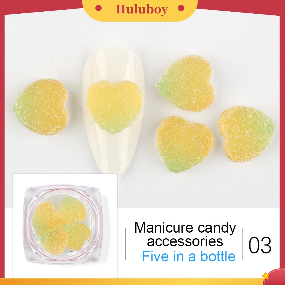 Huluboy Huluboy♡ 2 Kotak Aksesoris Dekorasi Nail Art Bentuk Hati Warna Campur