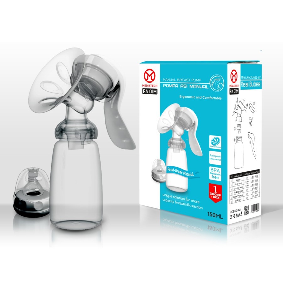 Mediatech Pompa Asi Manual Food Grade BPA Free Breast Pump Real Bubee GARANSI