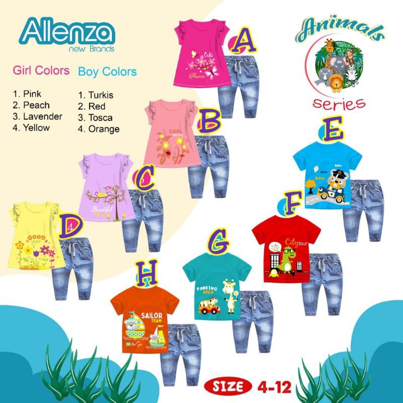 Size 10 & 12 Setelan Kaos+Jeans | Setelan Anak | Setelan Allenza.id | Allenza.id