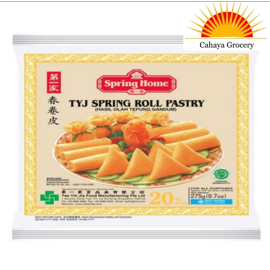 

TYJ Spring Roll Pastry (Kulit Pangsit) 8,5 inch 20 Lembar 275Gr