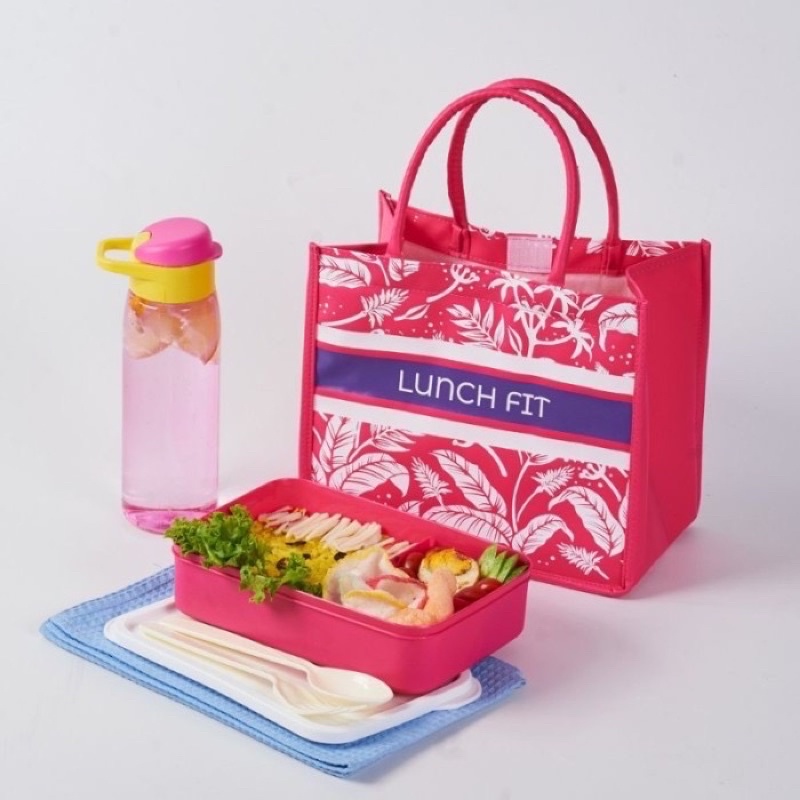 Kotak makan / Lunch fit set / lunch bag / diorora flower