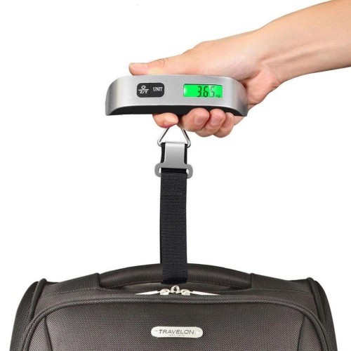 Timbangan Travel Gantung Digital Koper Silver Electronic Luggage Scale