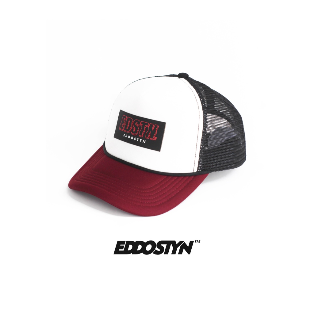 Eddostyn Topi Trucker Jaring Original Distro Pria Dewasa Maron Black