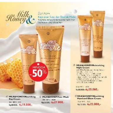 My Way Milk & Honey Series dabun muka, krim siang, krim malam, body cream, kulit kering madu & Susu