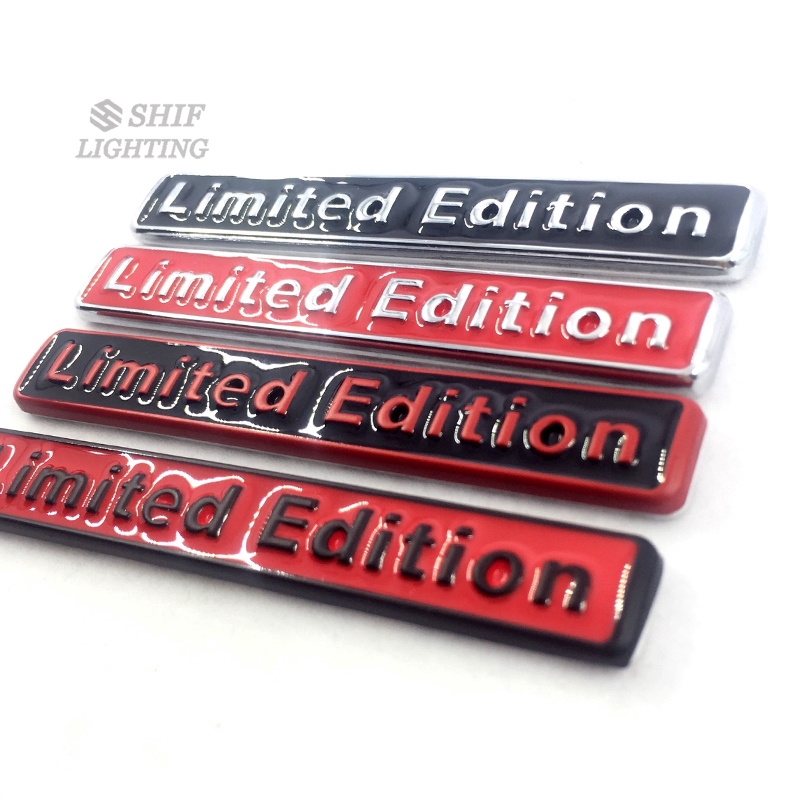 1pc Stiker Emblem Logo Besar 3D Bahan Metal Edisi Terbatas Untuk Samping Mobil Universal