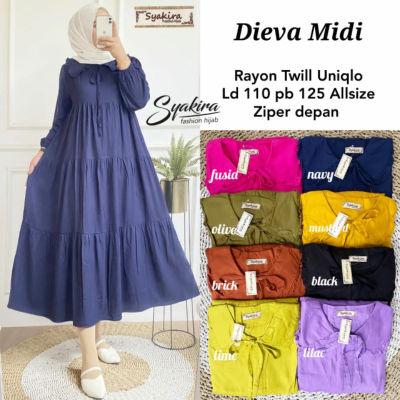 Dieva midi dress rayon twil uniqlo busui