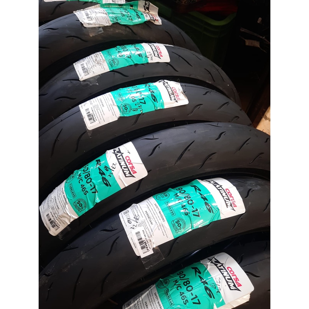 BAN CORSA PLATINUM R46 DONAT tubless  90/80 RING 14 90/80 ring 17 SOFT COMPUND TUBLEES (harga satuan