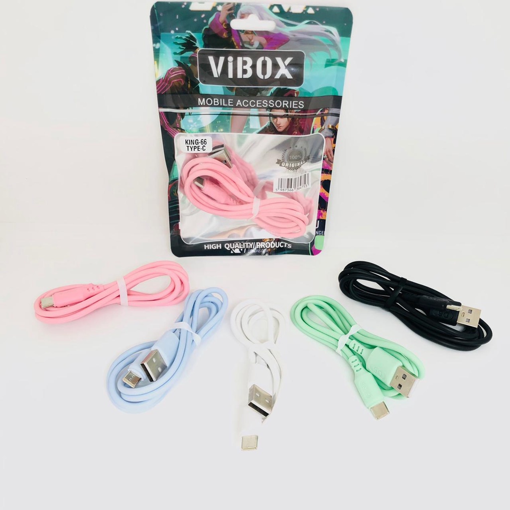 KABEL DATA VIBOX MICRO/TYPE-C/IPHONE 100CM 3A KING-66 SERIES FAST CHARGING 2.4A