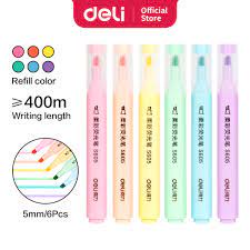 

Deli Highlighter Pena Macaroon 6 Warna S605 (6pcs) | Stabilo Deli