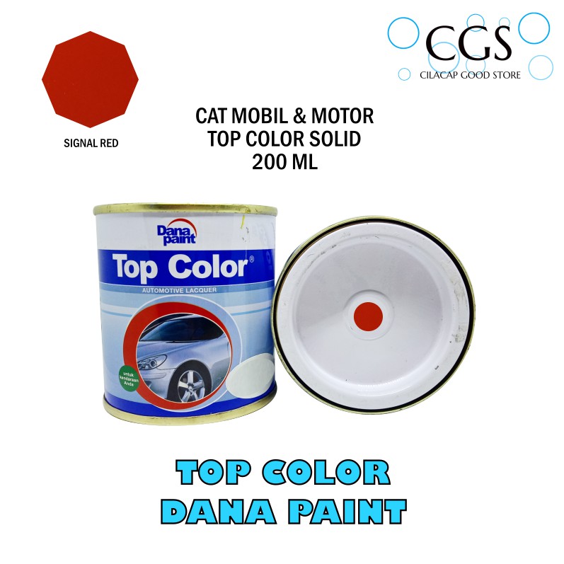 TOP COLOR SIGNAL RED 200ml - cat top color merah - cat mobil merah - cat motor merah - cat sepeda me
