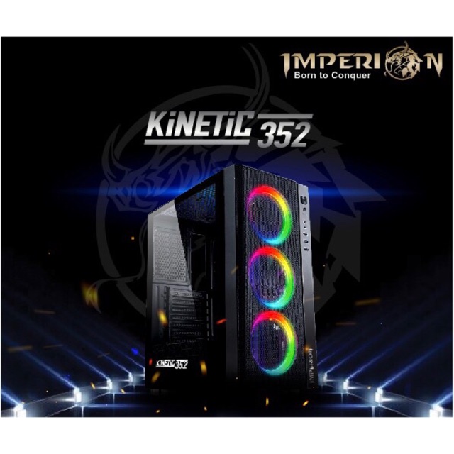 CASING GAMING IMPERION KINETIC 352 BONUS 3 FAN LED RAINBOW