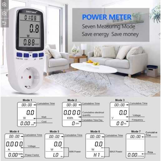 kWh Meter Pengukur Biaya Lisrik Rumah Multifungsi / Alat Ukur Kwh Tegangan Listrik Digital / Pengukur Power Daya Listrik Digital Kwh Watt Voltmeter Ampere Ukur Biaya Pln Ruangan Rumah / Alat Monitoring Ukur Biaya Peralatan Listrik Watt Meter Murah Origina