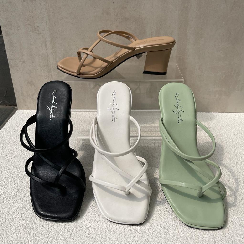 Vanesha Margaretta - Rachel heels 5cm chunky heels / hak tahu full busa./sandal heels/sandal wanita/fashion wanita - alas kaki