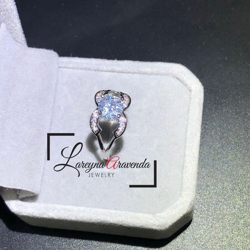Cincin Silver S925 Kristal Model Double C Diamond CC026