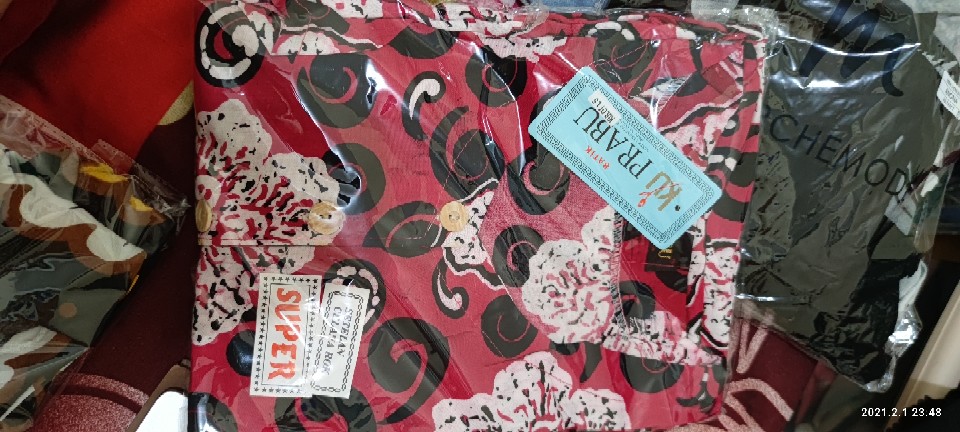 Stelan Batik Kulot Super Jumbo 5l Ld 140 Kencana Ungu Prabu