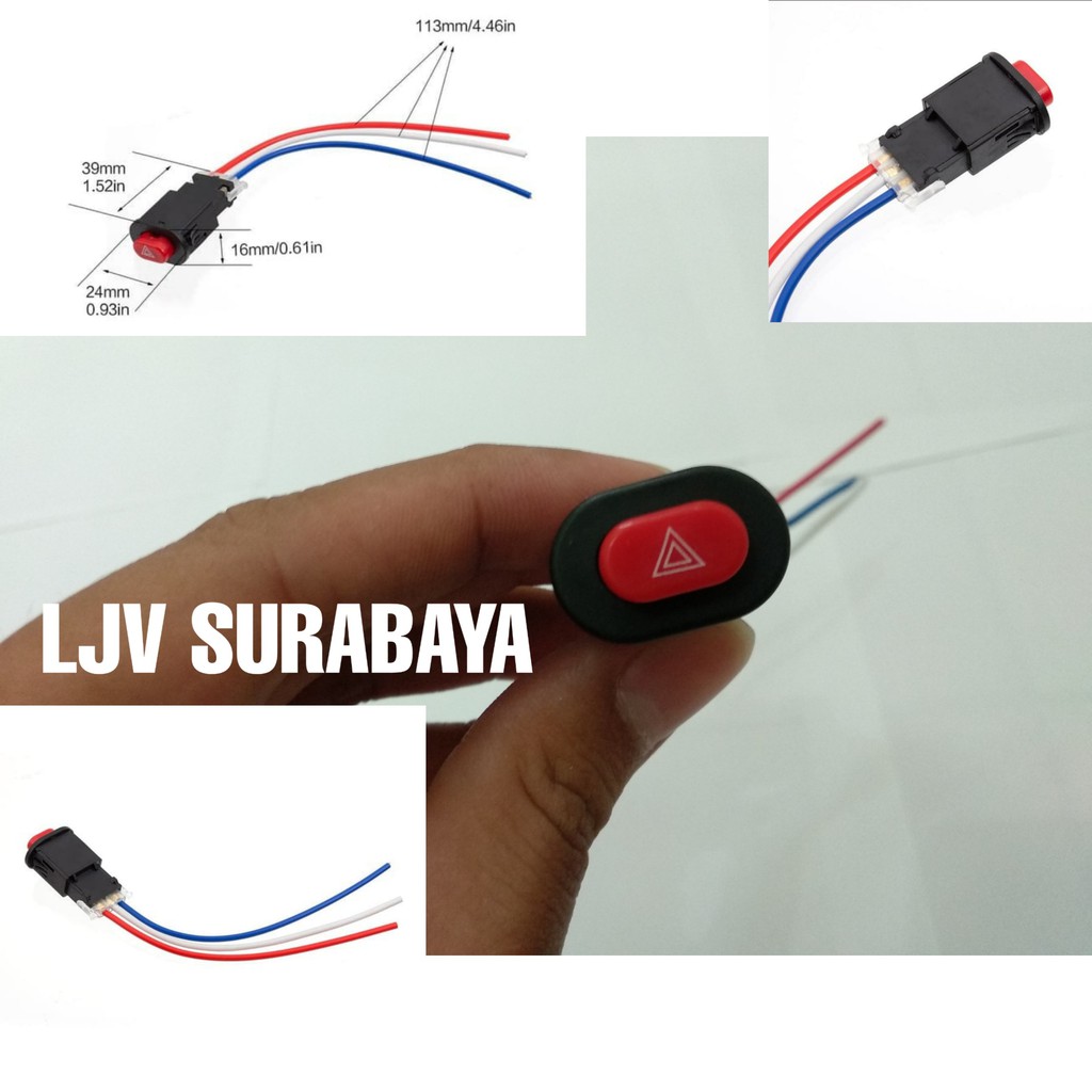 SAKLAR TOMBOL SWITCH ON OFF HAZARD SEPEDA MOTOR UNIVERSAL