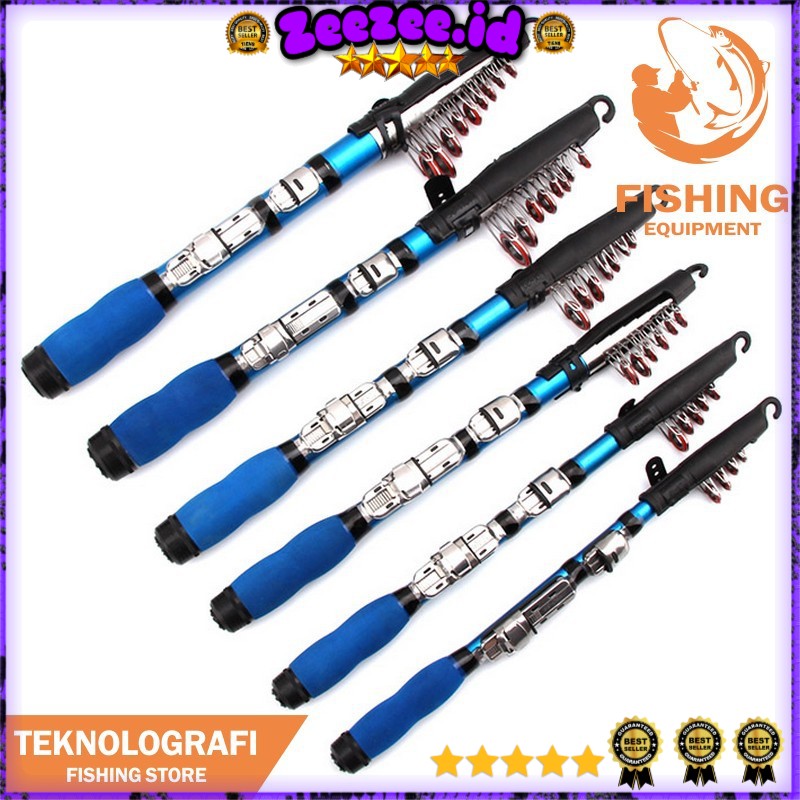 Joran Pancing Derui Portable Telescopic 1.5M - S6 - Blue