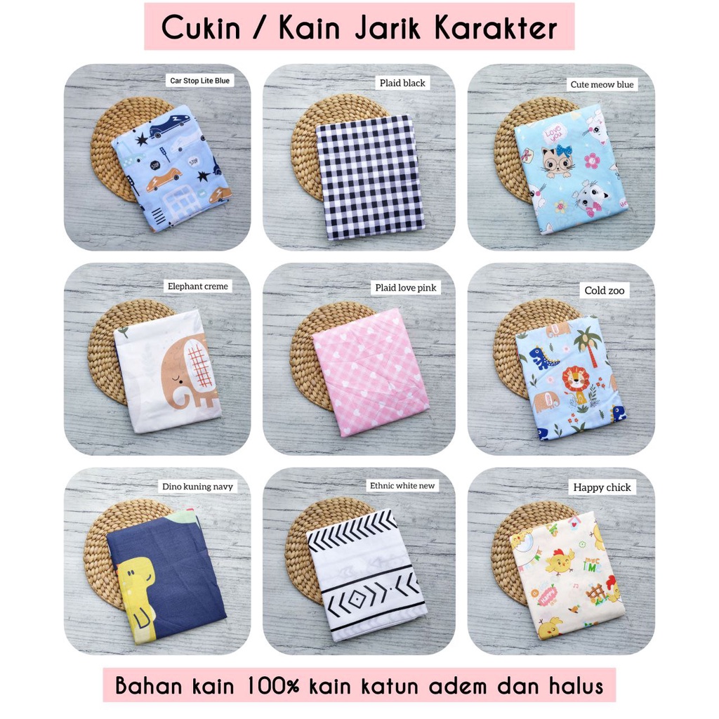 Cukin Karakter | Jarik Kartun | Selendang Gendong 100 x 240 cm Gendongan Bayi Kain