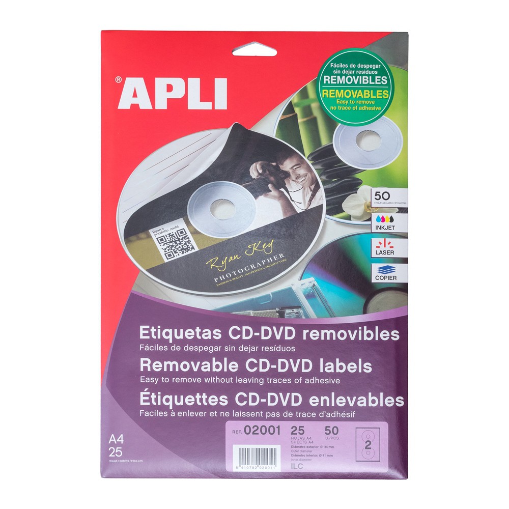 

[Zada] APLI Label CD RomRemovable Out 114 X In 41MM 50 unit 02001