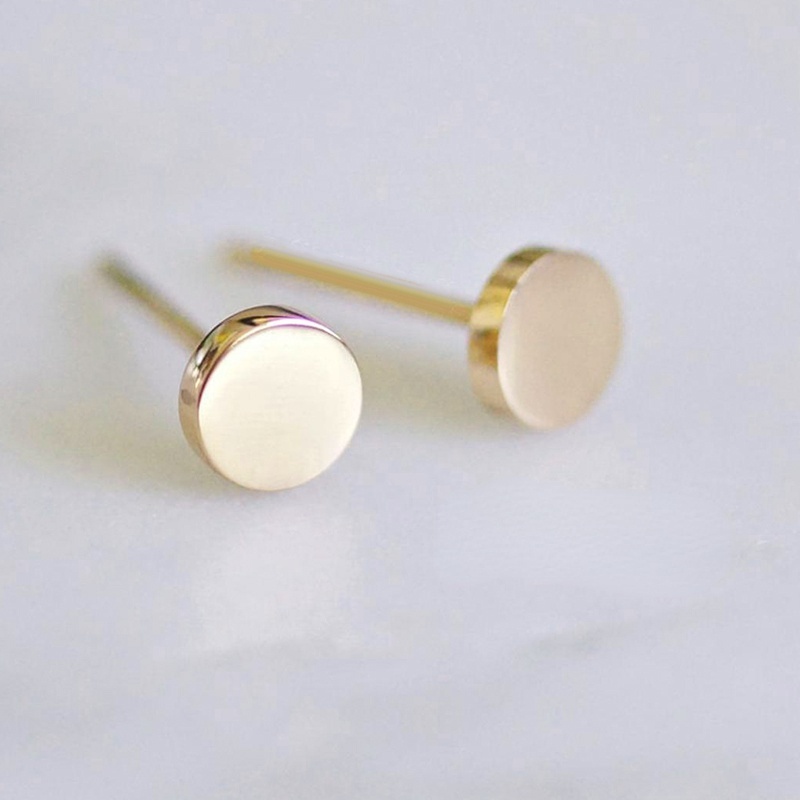 Anting Stud Bahan Stainless Steel Gaya Minimalis Untuk Wanita